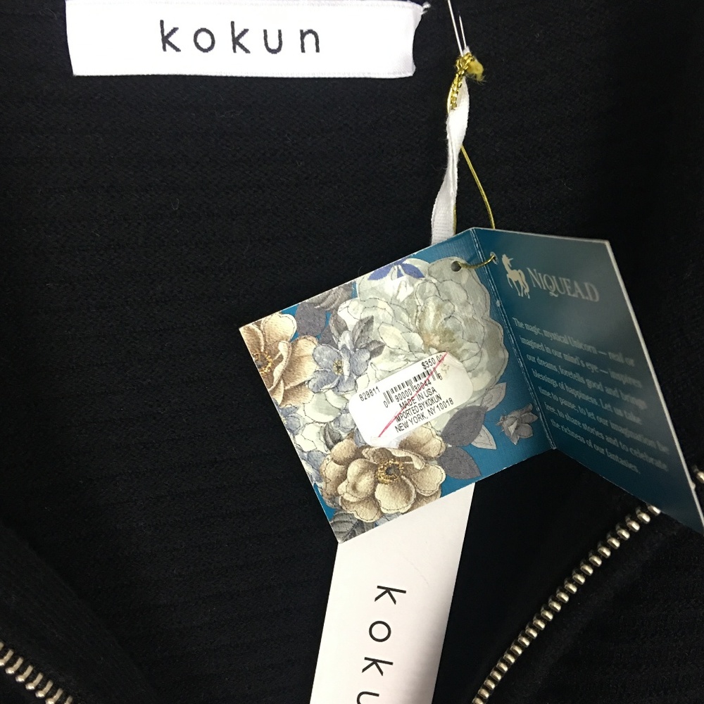 Kokun | Ridged Zip Cashmere Blend Poncho M - Picture 4 of 6